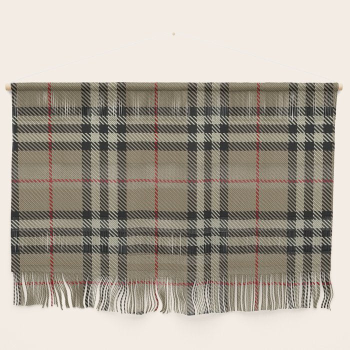 Luxury Beige Tartan Plaid Pattern Wall Hanging Gallery Image 1