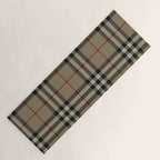 Luxury Beige Tartan Plaid Pattern Yoga Mat Gallery Image 1