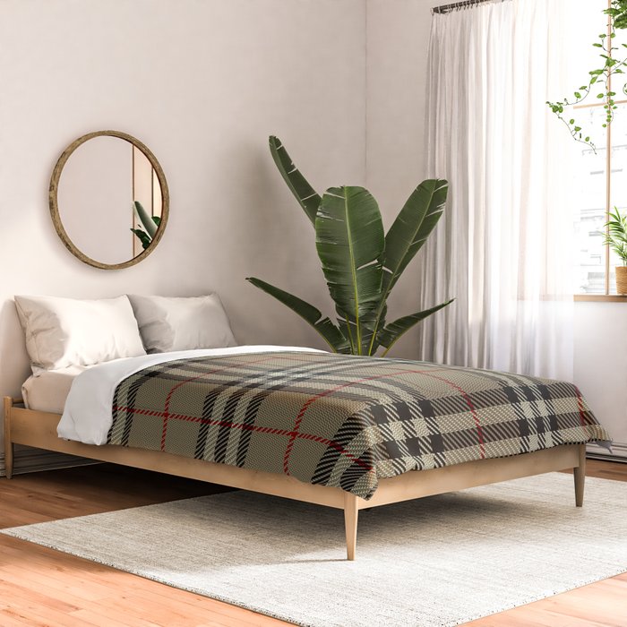 Luxury Beige Tartan Plaid Pattern Comforter Gallery Image 2