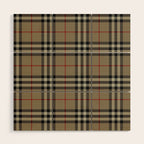 Luxury Beige Tartan Plaid Pattern Wood Wall Art Gallery Image 1