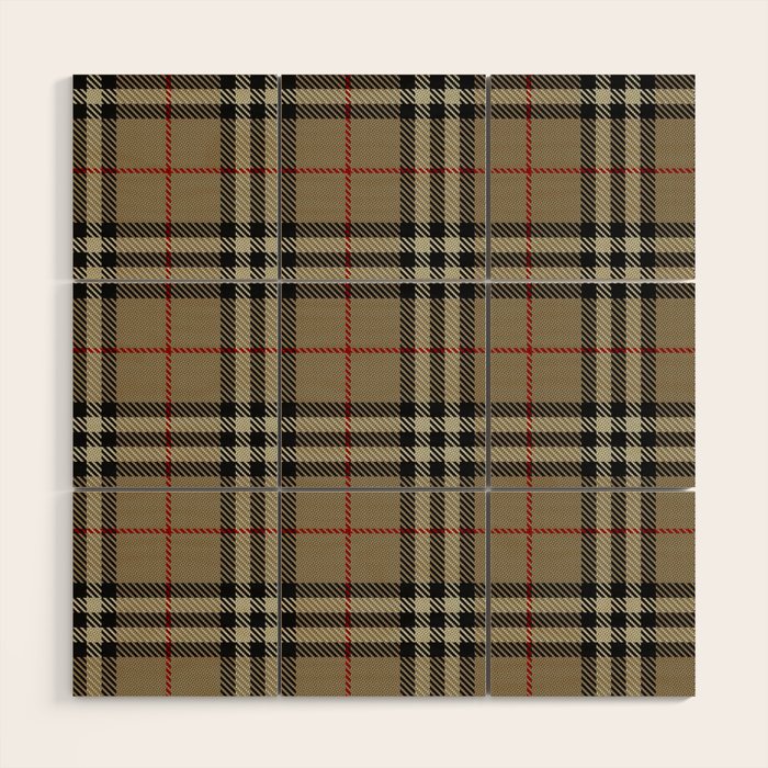 Luxury Beige Tartan Plaid Pattern Wood Wall Art Gallery Image 1
