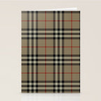 Luxury Beige Tartan Plaid Pattern Stationery Card Gallery Image 2