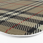 Luxury Beige Tartan Plaid Pattern Bath Mat Gallery Image 3