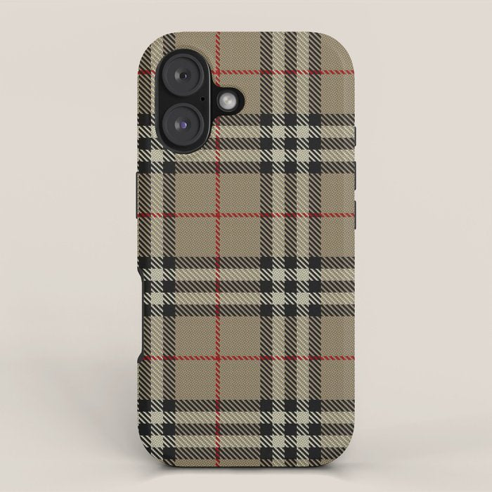 Luxury Beige Tartan Plaid Pattern iPhone Case Gallery Image 1