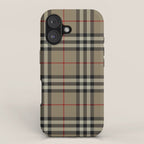 Luxury Beige Tartan Plaid Pattern iPhone Case Gallery Image 1