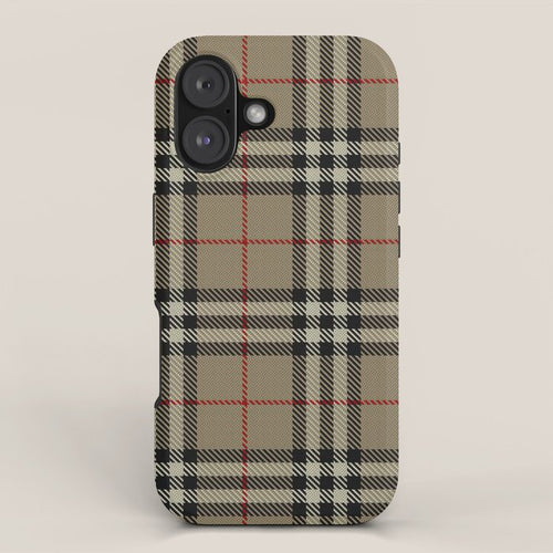 Luxury Beige Tartan Plaid Pattern Iphone Case Gallery Image 1