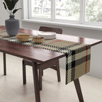 Luxury Beige Tartan Plaid Pattern Table Runner Gallery Image 2