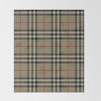 Luxury Beige Tartan Plaid Pattern Throw Blanket Gallery Image 2