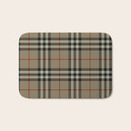 Luxury Beige Tartan Plaid Pattern Bath Mat Gallery Image 1