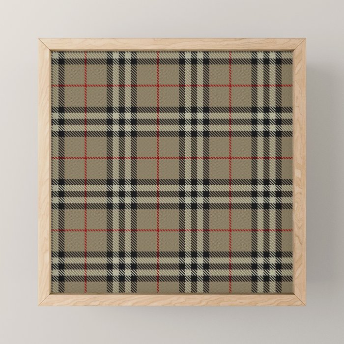 Luxury Beige Tartan Plaid Pattern Mini Art Print Gallery Image 1