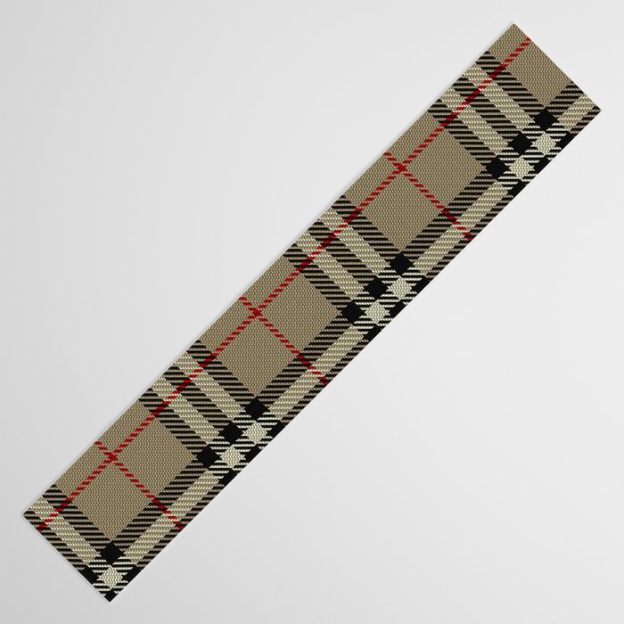 Luxury Beige Tartan Plaid Pattern Table Runner Gallery Image 3