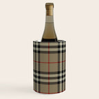 Luxury Beige Tartan Plaid Pattern Wine Chiller Gallery Image 3