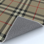 Luxury Beige Tartan Plaid Pattern Rug Gallery Image 4