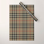 Luxury Beige Tartan Plaid Pattern Wrapping Paper Gallery Image 1