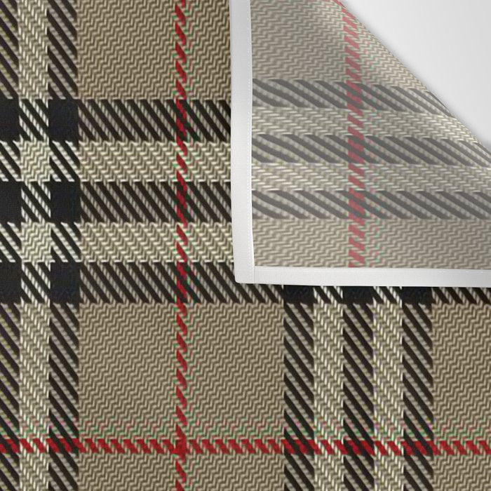 Luxury Beige Tartan Plaid Pattern Wall Tapestry Gallery Image 3