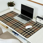 Luxury Beige Tartan Plaid Pattern Desk Mat Gallery Image 2
