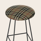 Luxury Beige Tartan Plaid Pattern Stool Gallery Image 2