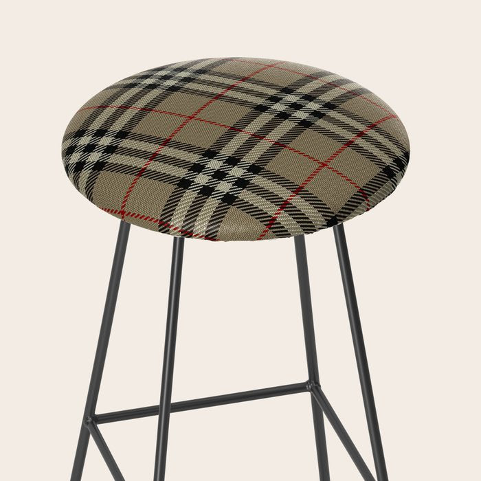 Luxury Beige Tartan Plaid Pattern Stool Gallery Image 2
