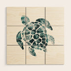 Sea Turtle - Turquoise Ocean Waves Wood Wall Art Gallery Image 1