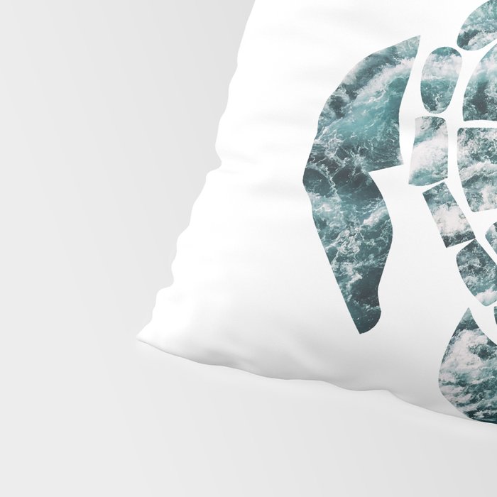 Sea Turtle - Turquoise Ocean Waves Pillow Sham Gallery Image 4