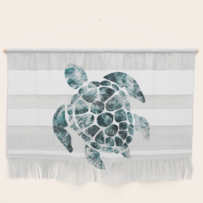 Sea Turtle - Turquoise Ocean Waves Wall Hanging Gallery Image 1