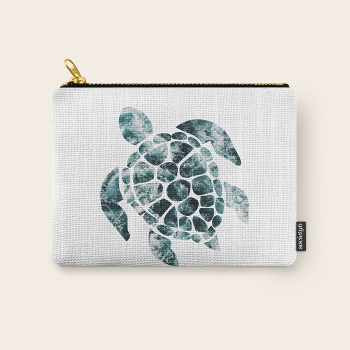 Sea Turtle - Turquoise Ocean Waves Carry All Pouch Gallery Image 1