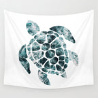 Sea Turtle - Turquoise Ocean Waves Wall Tapestry Gallery Image 4