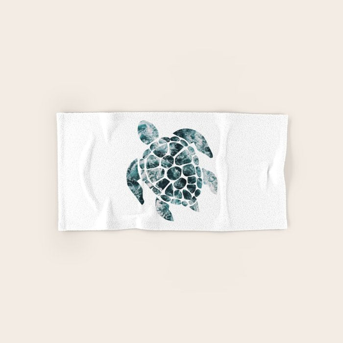 Sea Turtle - Turquoise Ocean Waves Bath Towel Gallery Image 1