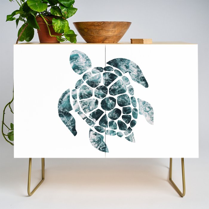 Sea Turtle - Turquoise Ocean Waves Credenza Gallery Image 1