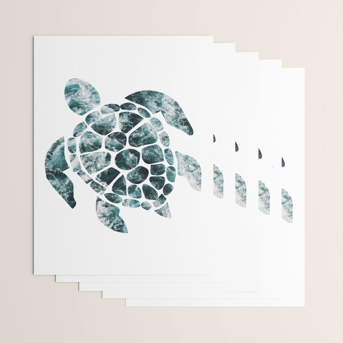 Sea Turtle - Turquoise Ocean Waves Wrapping Paper Gallery Image 3