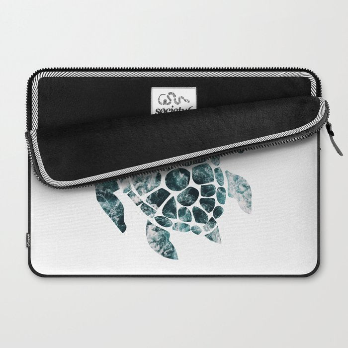 Sea Turtle - Turquoise Ocean Waves Laptop Sleeve Gallery Image 2