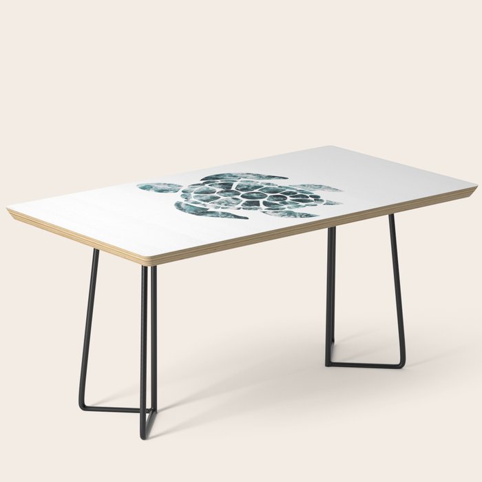 Sea Turtle - Turquoise Ocean Waves Coffee Table Gallery Image 1