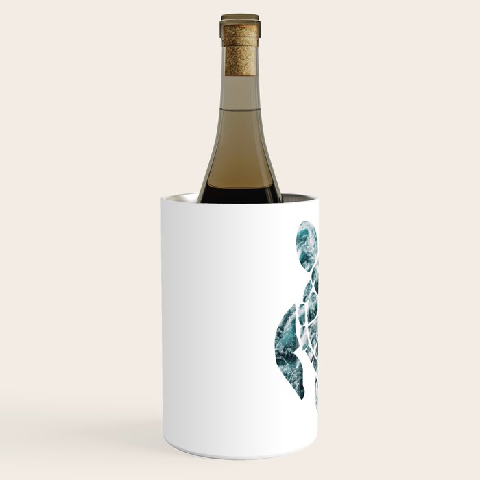 Sea Turtle - Turquoise Ocean Waves Wine Chiller Gallery Image 2
