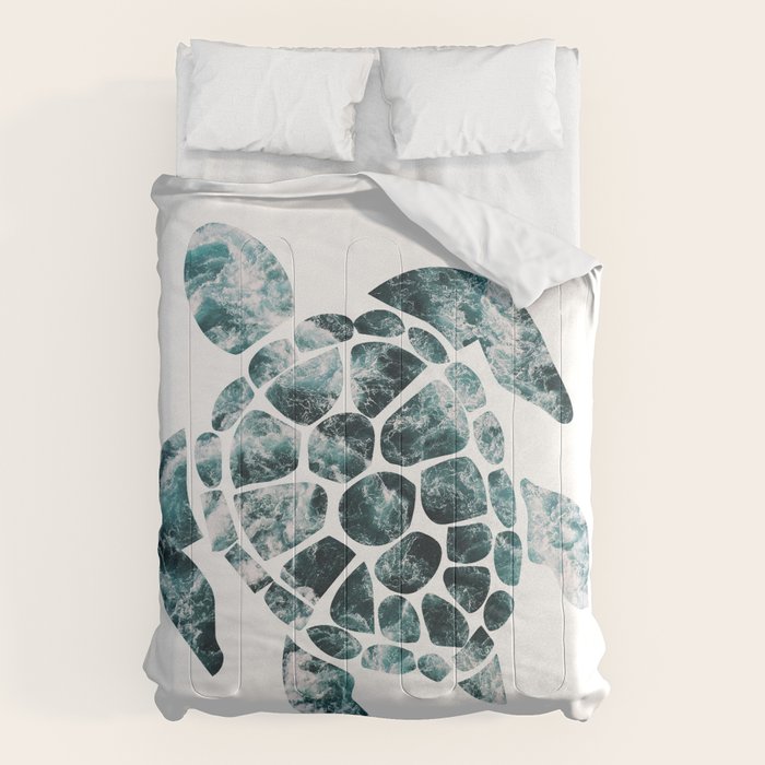 Sea Turtle - Turquoise Ocean Waves Comforter Gallery Image 6