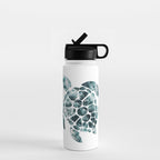 Sea Turtle - Turquoise Ocean Waves Water Bottle Gallery Image 1