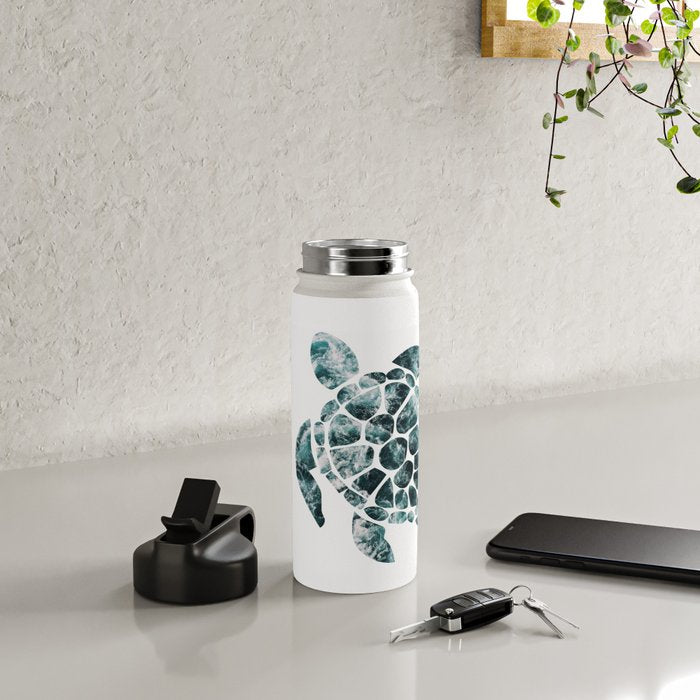 Sea Turtle - Turquoise Ocean Waves Water Bottle Gallery Image 4