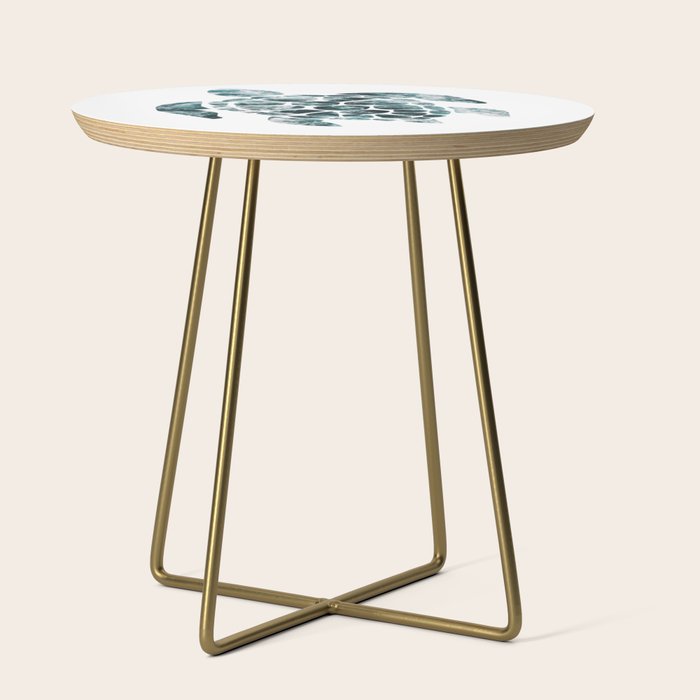 Sea Turtle - Turquoise Ocean Waves Side Table Gallery Image 1