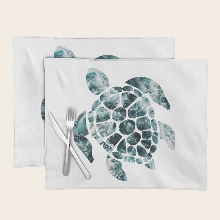 Sea Turtle - Turquoise Ocean Waves Placemat Gallery Image 1