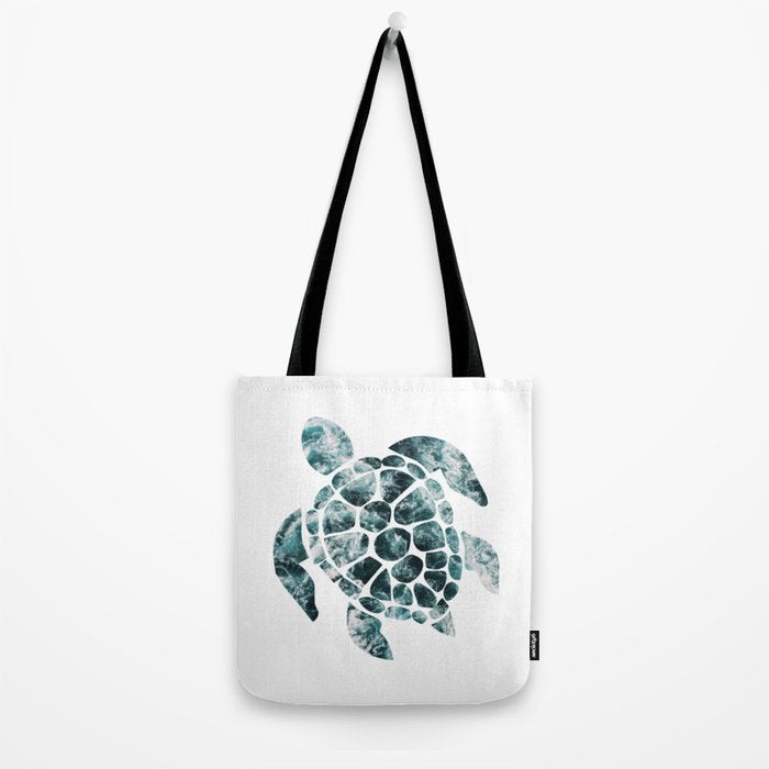 Sea Turtle - Turquoise Ocean Waves Tote Bag Gallery Image 2