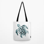 Sea Turtle - Turquoise Ocean Waves Tote Bag Gallery Image 2
