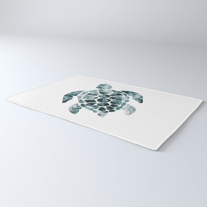 Sea Turtle - Turquoise Ocean Waves Rug Gallery Image 3