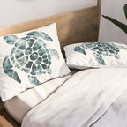 Sea Turtle - Turquoise Ocean Waves Pillow Sham Gallery Image 2