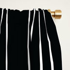 Mid Century Modern Geometric 109 in Black and White (Rainbow and Sun Abstraction) Window Curtain Gallery Image 2