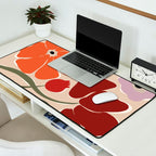 abstract flower retro flow art print  Desk Mat Gallery Image 2