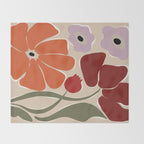 abstract flower retro flow art print  Throw Blanket Gallery Image 2