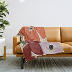 abstract flower retro flow art print  Throw Blanket Gallery Image 1