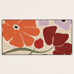abstract flower retro flow art print  Desk Mat Gallery Image 3
