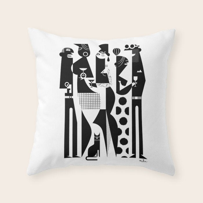 NYC Party People Throw Pillow Gallery Image 1
