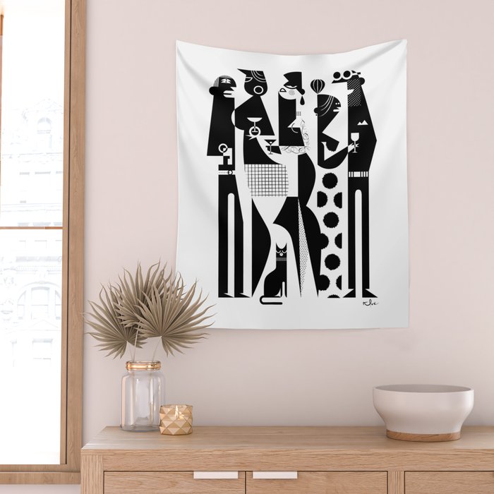 NYC Party People Wall Tapestry Gallery Image 2