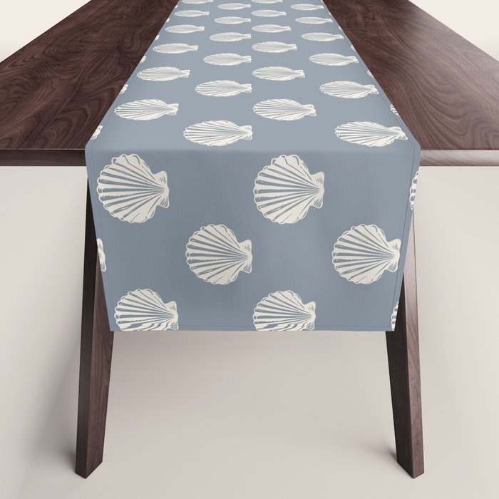 coastal scallop seashells Table Runner Gallery Image 1